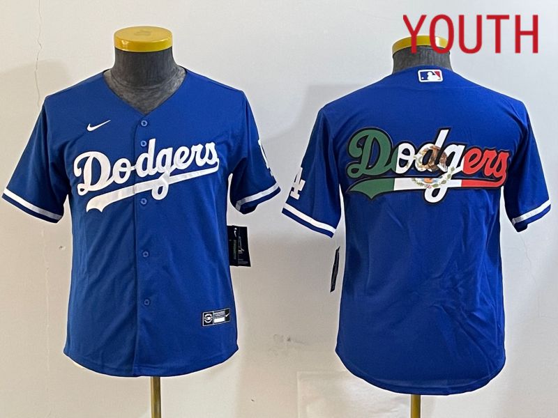 Youth Los Angeles Dodgers Blank Blue Game 2024 Nike MLB Jersey style 12182